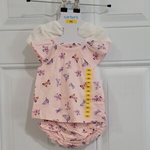 Baby Girl Carters 3 Piece Set Size 6M NWT Butterfly 🦋